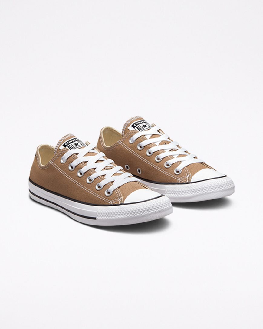 Brown / White / Black Converse Chuck Taylor All Star Seasonal Color Women's Low Top Shoes | UQ3L48I51