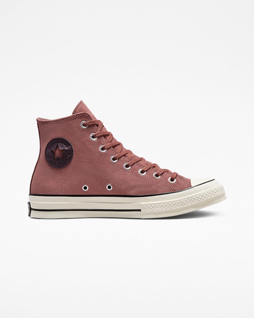 Burgundy / Black Converse Chuck 70 Suede Men\'s High Top Shoes | TX93417IL