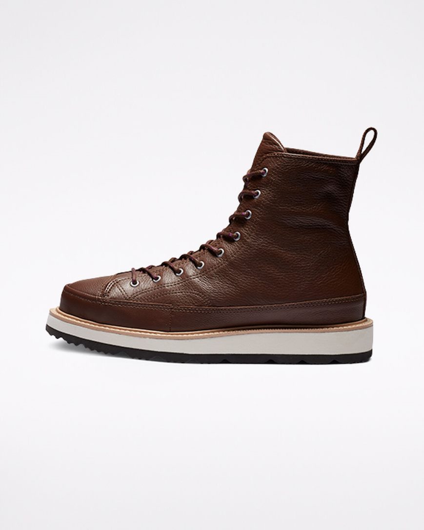 Chocolate / Black Converse Chuck Taylor Crafted High Top Men's Boots | BUL371954