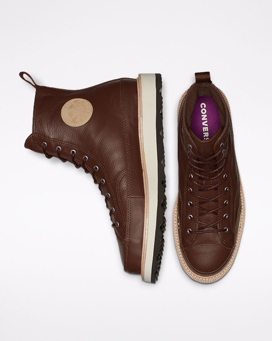 Chocolate / Black Converse Chuck Taylor Crafted High Top Men's Boots | BUL371954