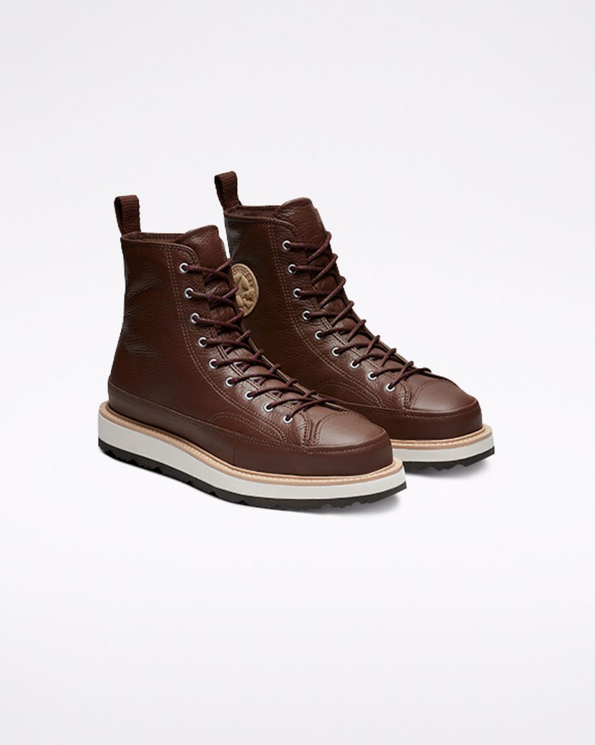 Chocolate / Black Converse Chuck Taylor Crafted High Top Men's Boots | BUL371954