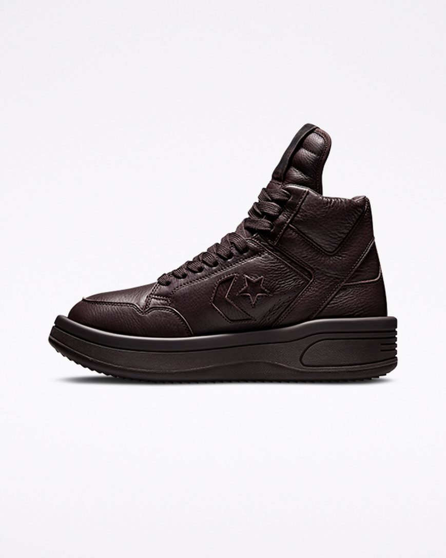 Chocolate Converse x DRKSHDW TURBOWPN Men's High Top Shoes | AH4L13I59