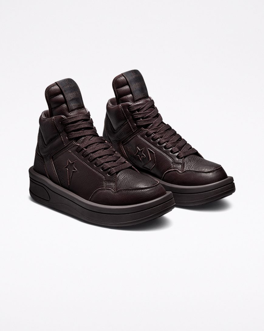 Chocolate Converse x DRKSHDW TURBOWPN Men's High Top Shoes | AH4L13I59