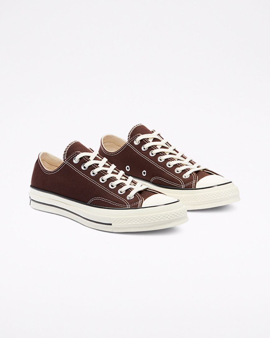 Dark Brown / Black Converse Chuck 70 Vintage Canvas Men's Low Top Shoes | QY943IK15