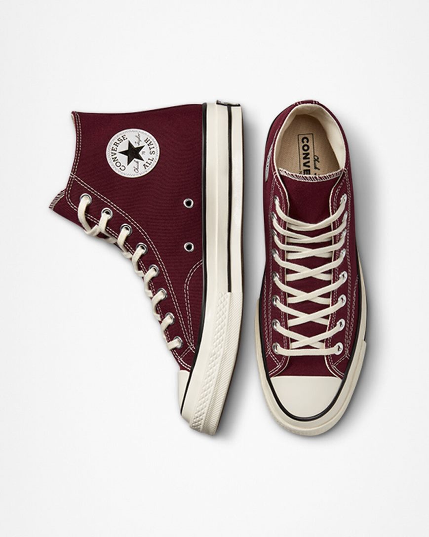 Dark Red / Black Converse Chuck 70 Canvas Women's High Top Shoes | AJ4518KL3