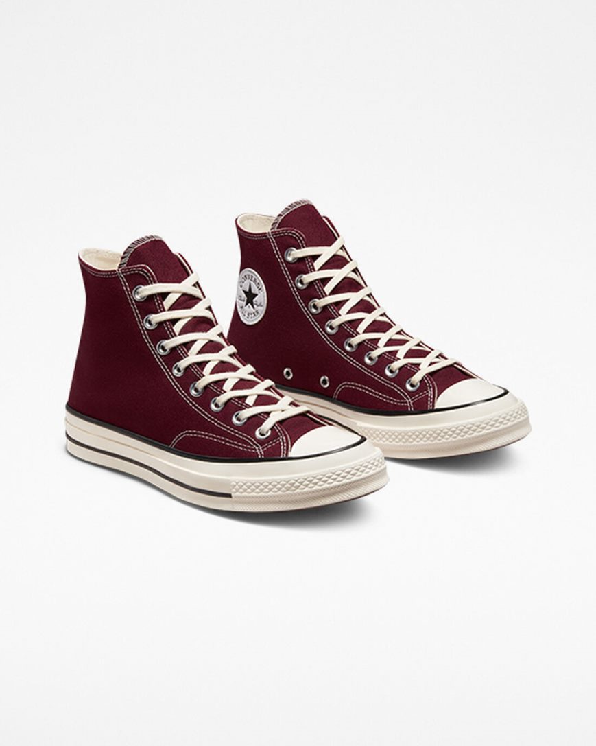 Dark Red / Black Converse Chuck 70 Canvas Women's High Top Shoes | AJ4518KL3