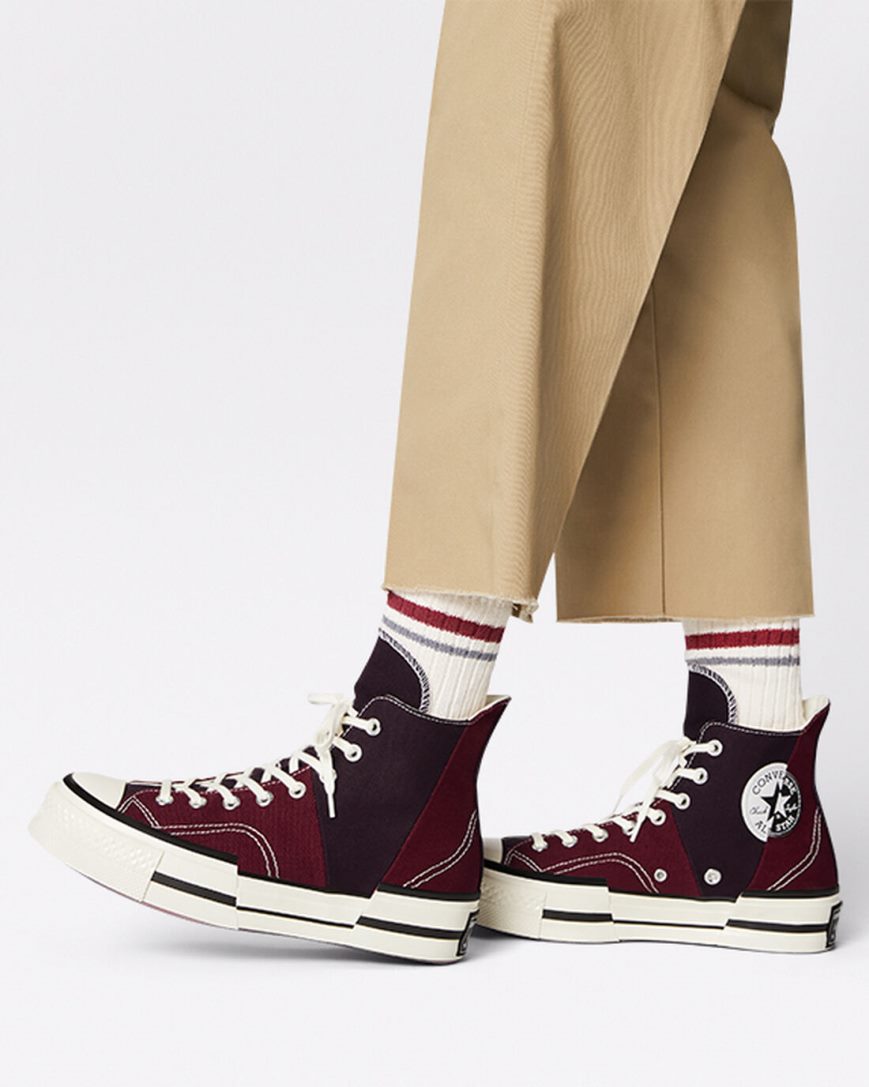 Dark Red / Black Converse Chuck 70 Plus Men's High Top Shoes | AM385K491