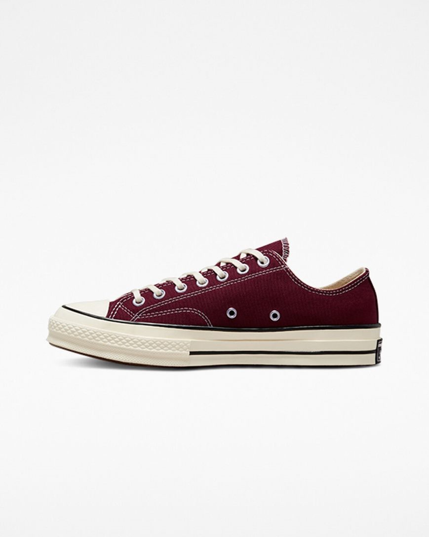 Dark Red / Black Converse Chuck 70 Vintage Canvas Men's Low Top Shoes | QU9KI5783