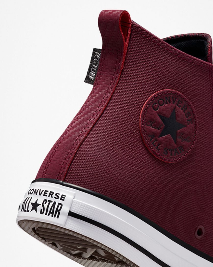 Dark Red / White / Black Converse Chuck Taylor All Star TecTuff Women's High Top Shoes | IH4K8513L