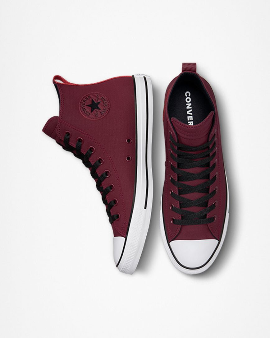 Dark Red / White / Black Converse Chuck Taylor All Star TecTuff Women's High Top Shoes | IH4K8513L