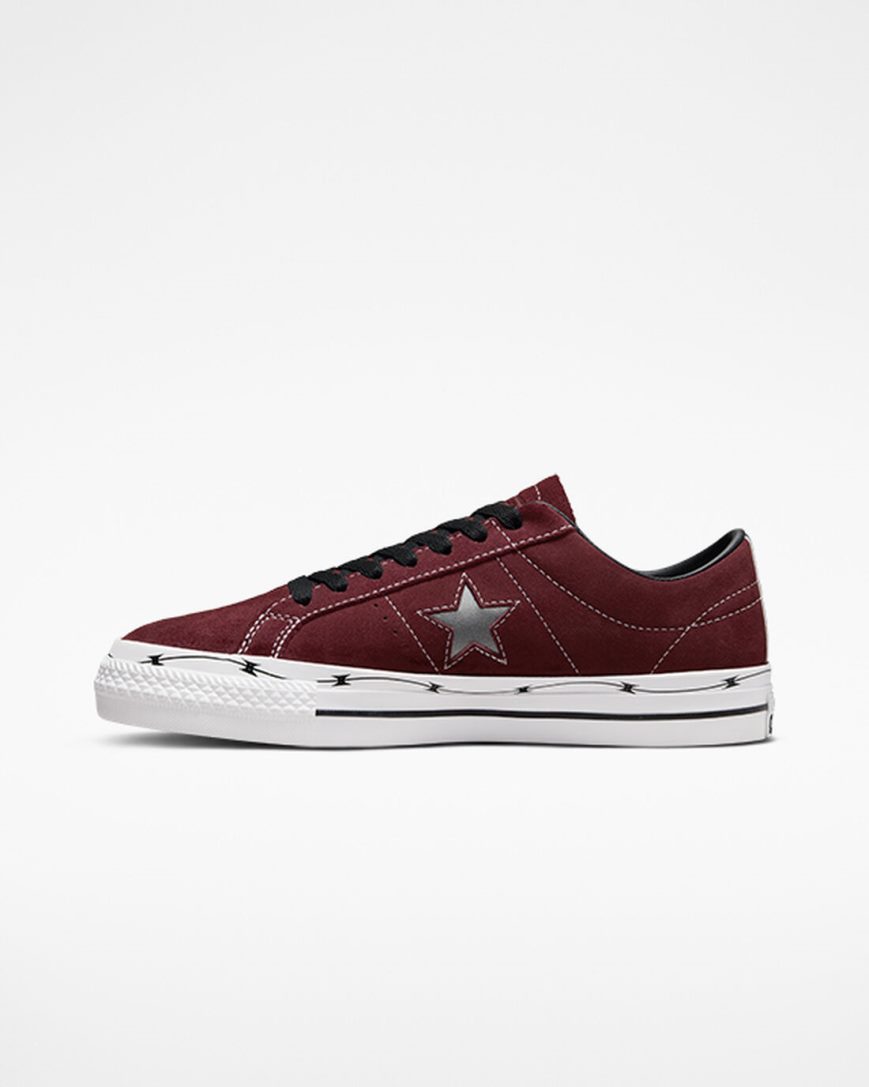 Deep Burgundy / Black / White Converse CONS One Star Pro Razor Wire Men's Skate Shoes | TD8K97L4I