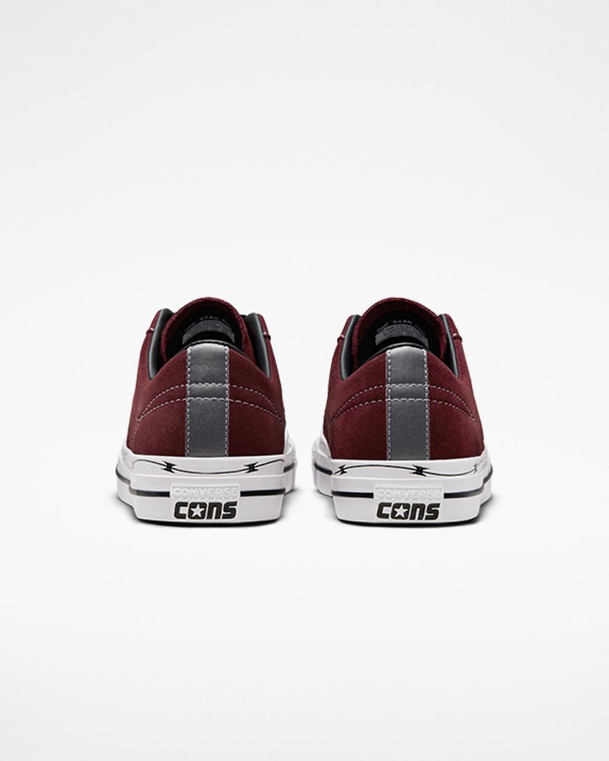 Deep Burgundy / Black / White Converse CONS One Star Pro Razor Wire Men's Skate Shoes | TD8K97L4I