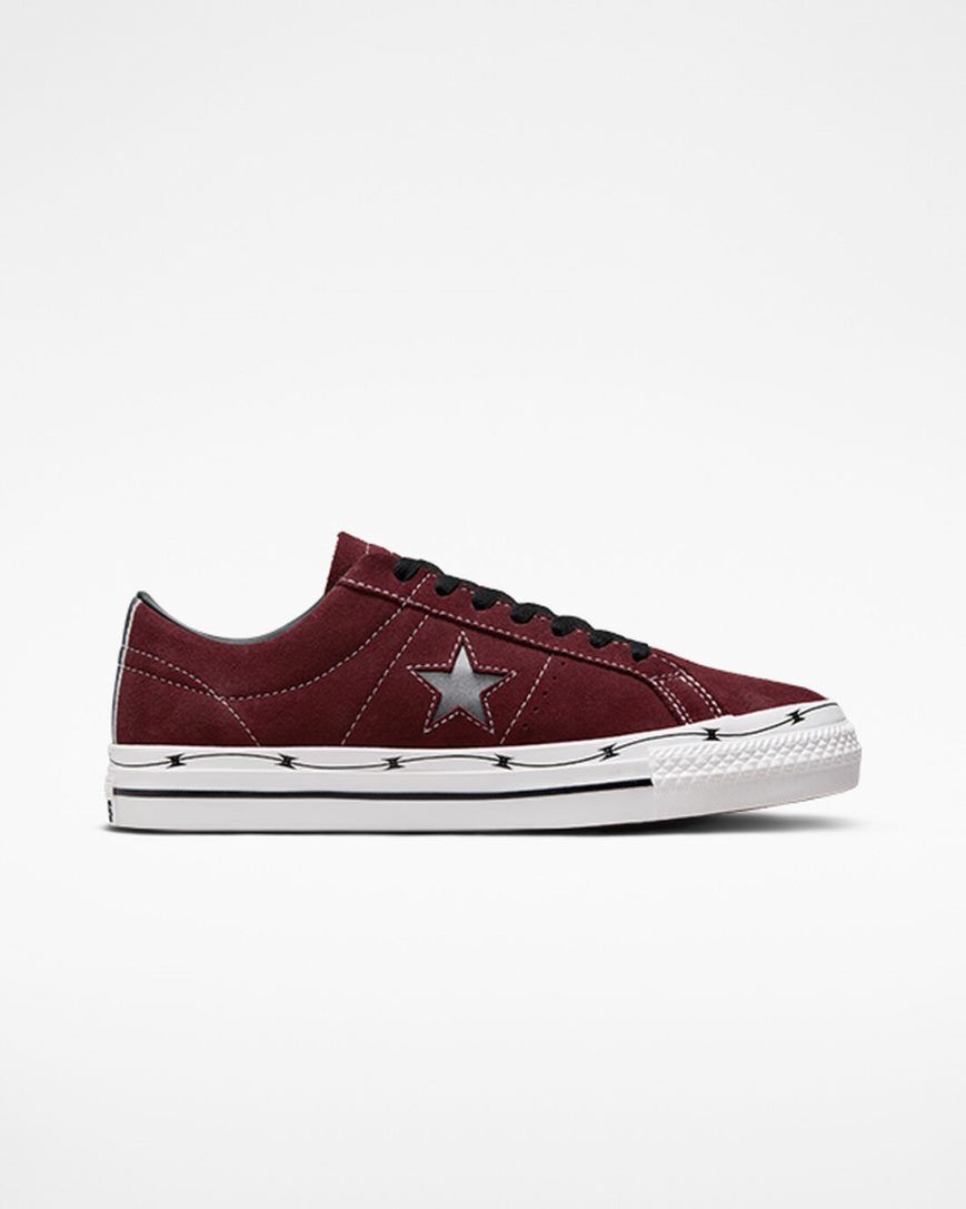 Deep Burgundy / Black / White Converse CONS One Star Pro Razor Wire Men\'s Skate Shoes | TD8K97L4I