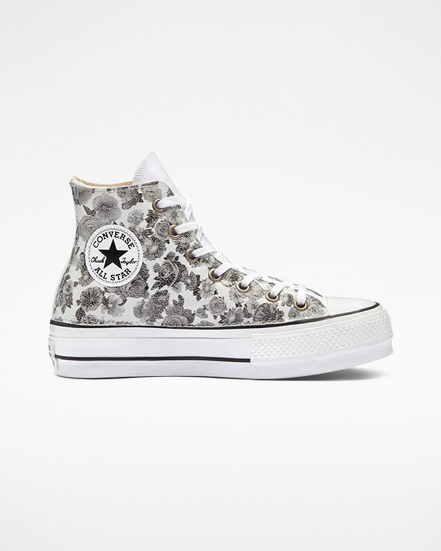 Flower Converse Chuck Taylor All Star Lift LTD Floral High Top Women\'s Platform Shoes | CL195783L