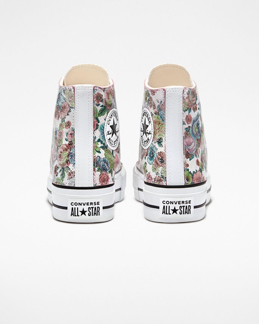 Flower Converse Chuck Taylor All Star Lift LTD Floral High Top Women's Platform Shoes | YQ95IL14K