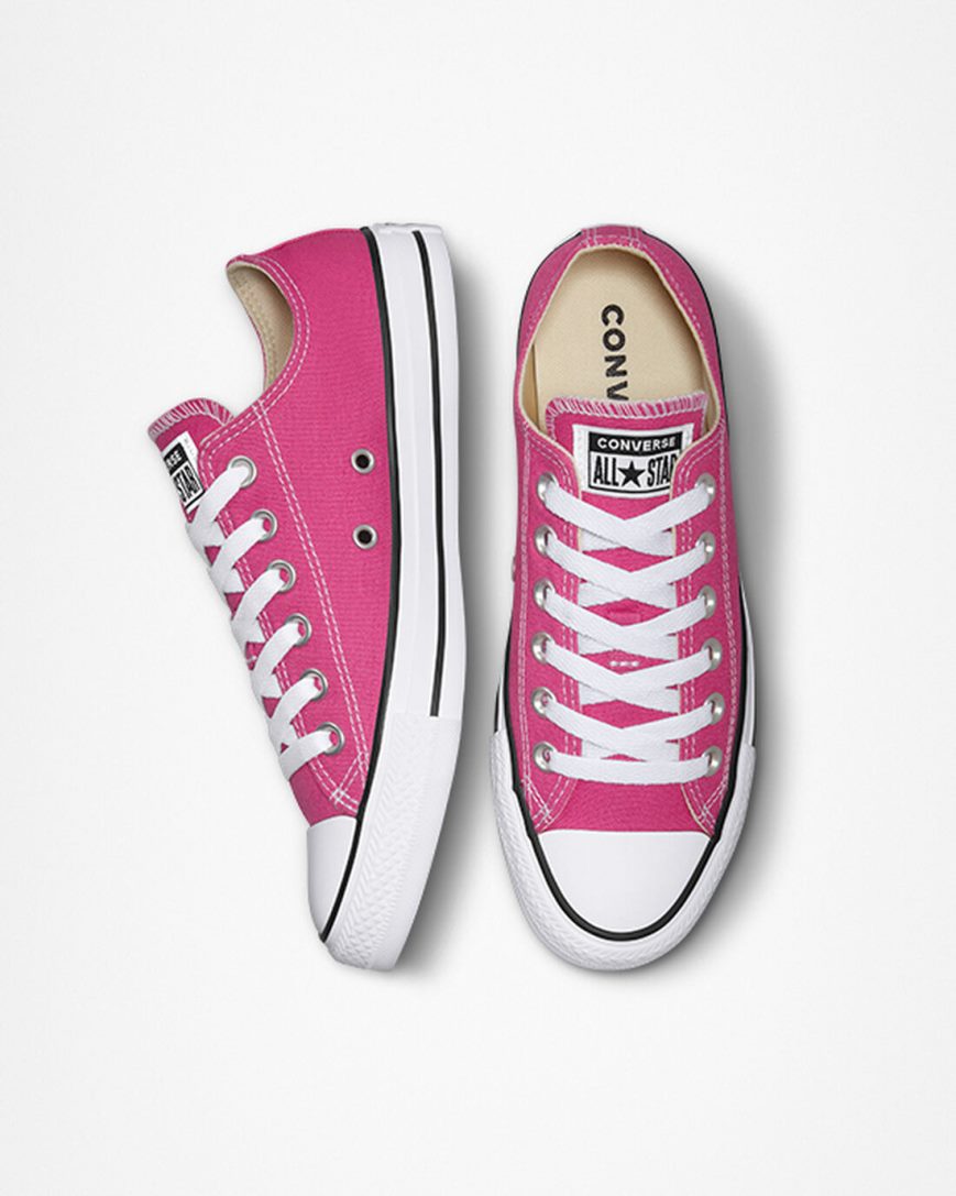 Fuchsia / White / Black Converse Chuck Taylor All Star Seasonal Color Men's Low Top Shoes | FX39L5I1K