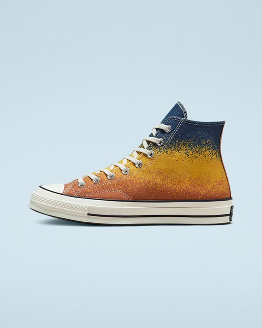 Gold Converse Chuck 70 Scatter Dye Women's High Top Shoes | JEL137584