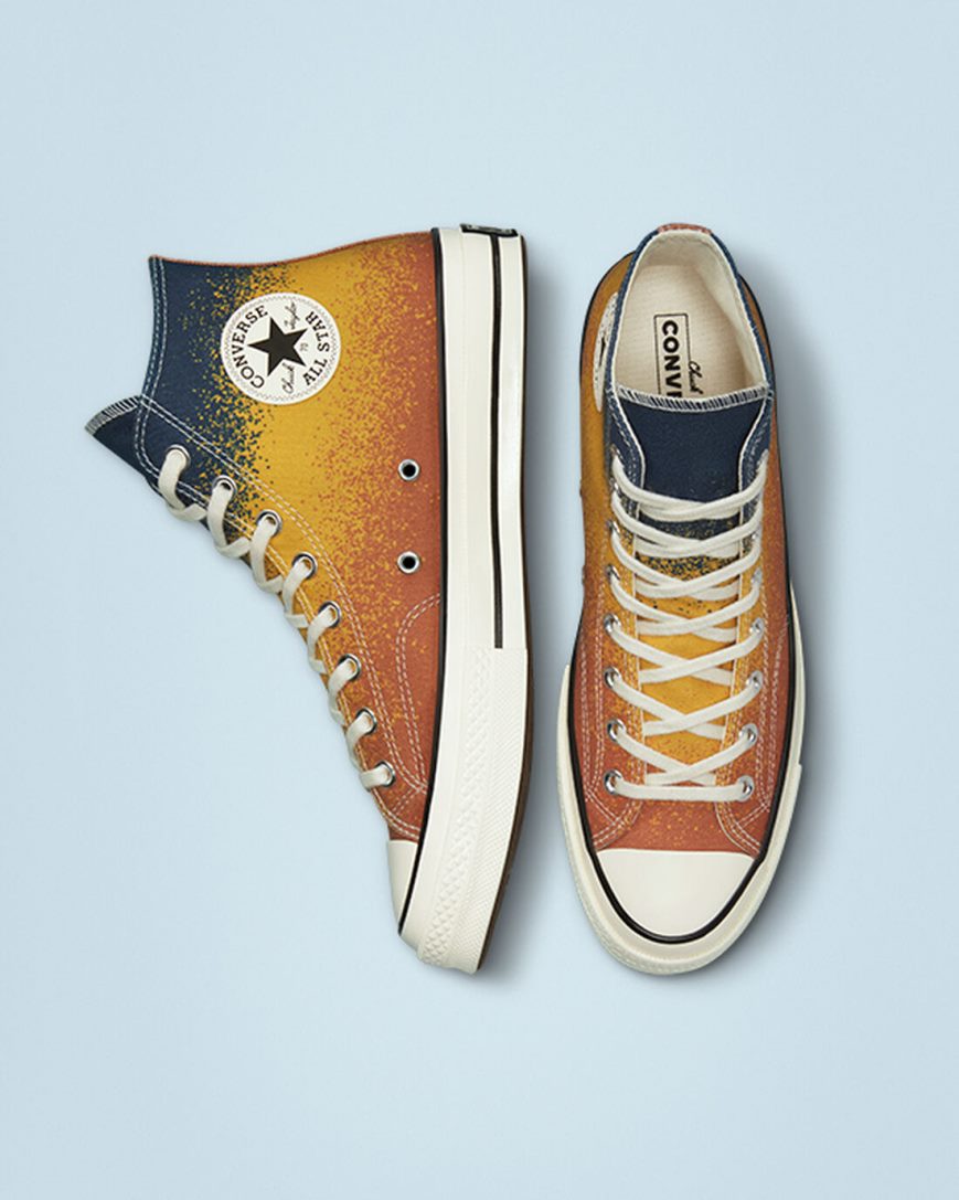 Gold Converse Chuck 70 Scatter Dye Women's High Top Shoes | JEL137584