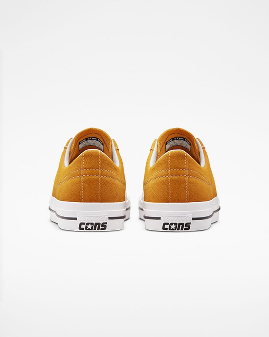 Gold Orange / White / Black Converse One Star Pro Women's Skate Shoes | ZM591L73I