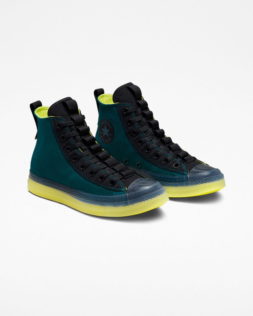 Green / Black Converse Chuck Taylor All Star CX Explore Edge Glow Men's High Top Shoes | MJKI9354L