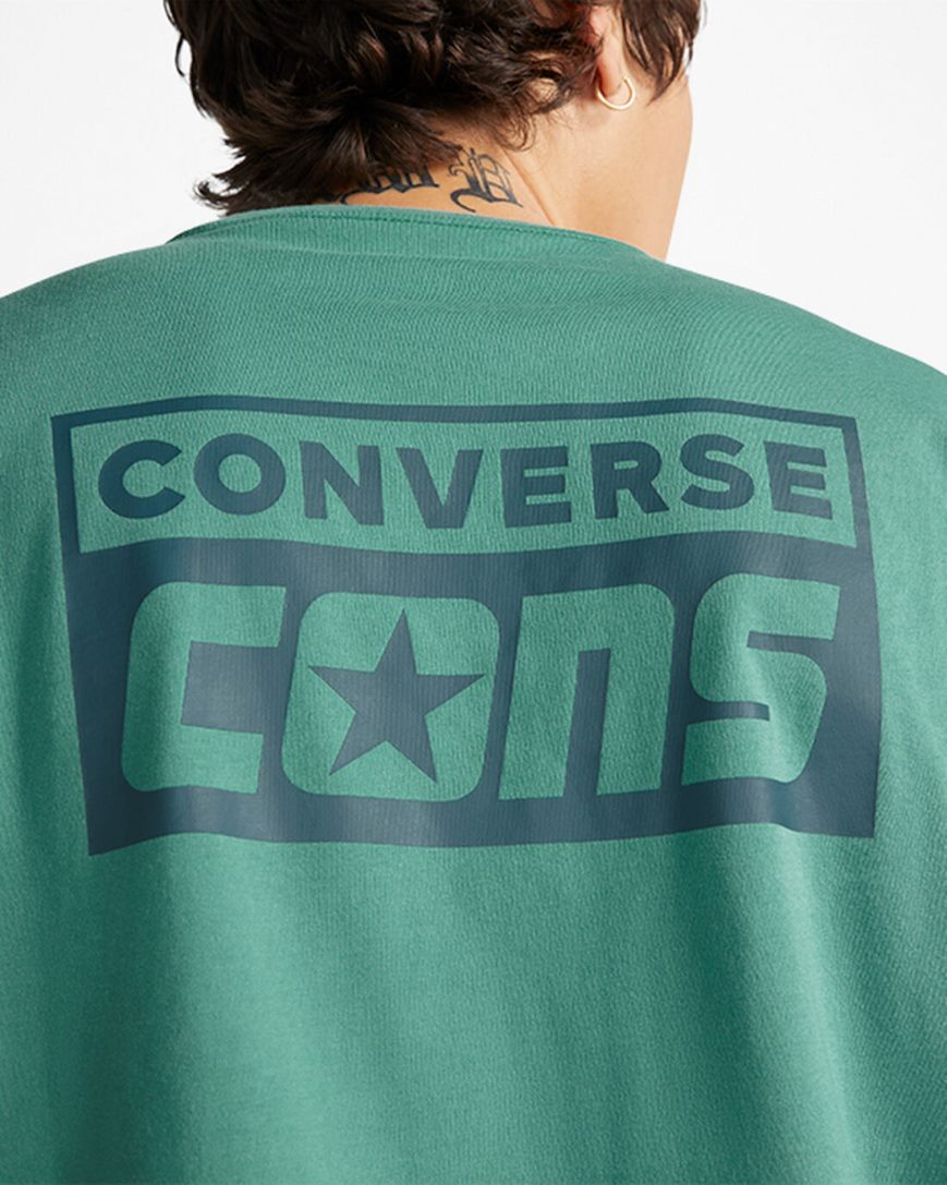 Green Converse CONS Graphic Men's T-Shirts | AYL457K38