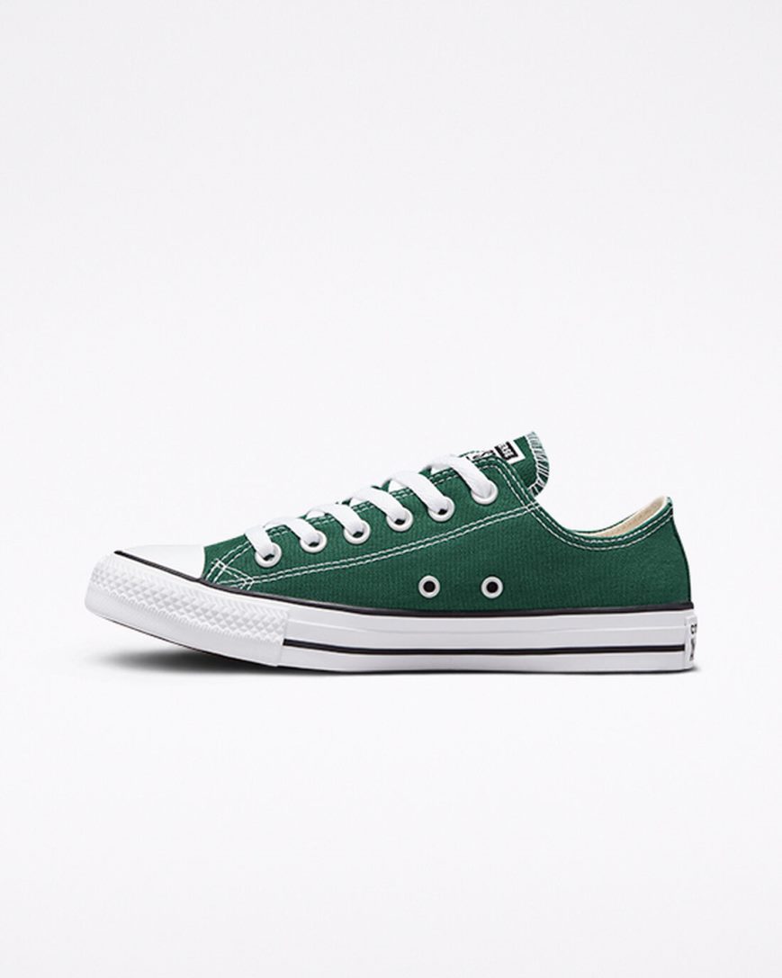 Green / White / Black Converse Chuck Taylor All Star Seasonal Color Women's Low Top Shoes | JNK3L1754