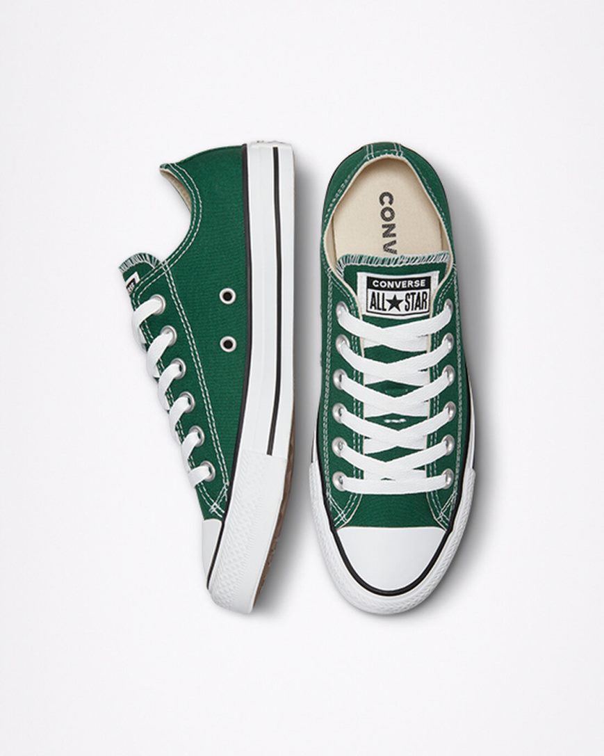 Green / White / Black Converse Chuck Taylor All Star Seasonal Color Women's Low Top Shoes | JNK3L1754