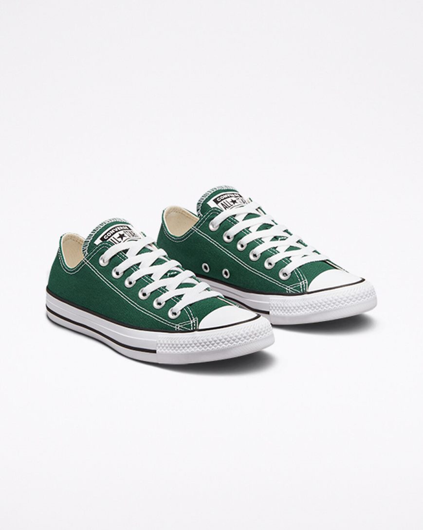 Green / White / Black Converse Chuck Taylor All Star Seasonal Color Women's Low Top Shoes | JNK3L1754