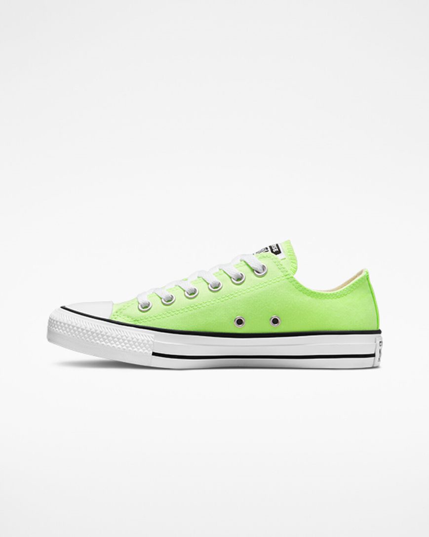 Green / White / Black Converse Chuck Taylor All Star Neon Men's Low Top Shoes | RK471IL89