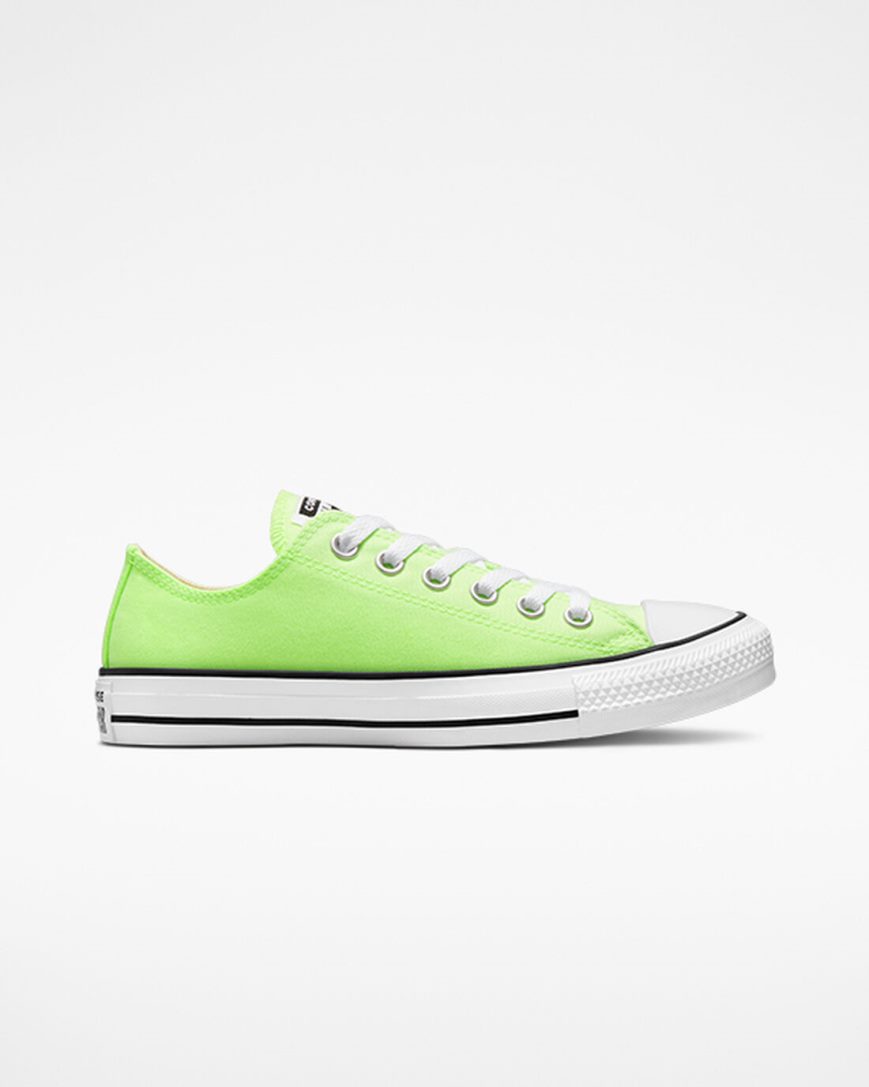 Green / White / Black Converse Chuck Taylor All Star Neon Men\'s Low Top Shoes | RK471IL89