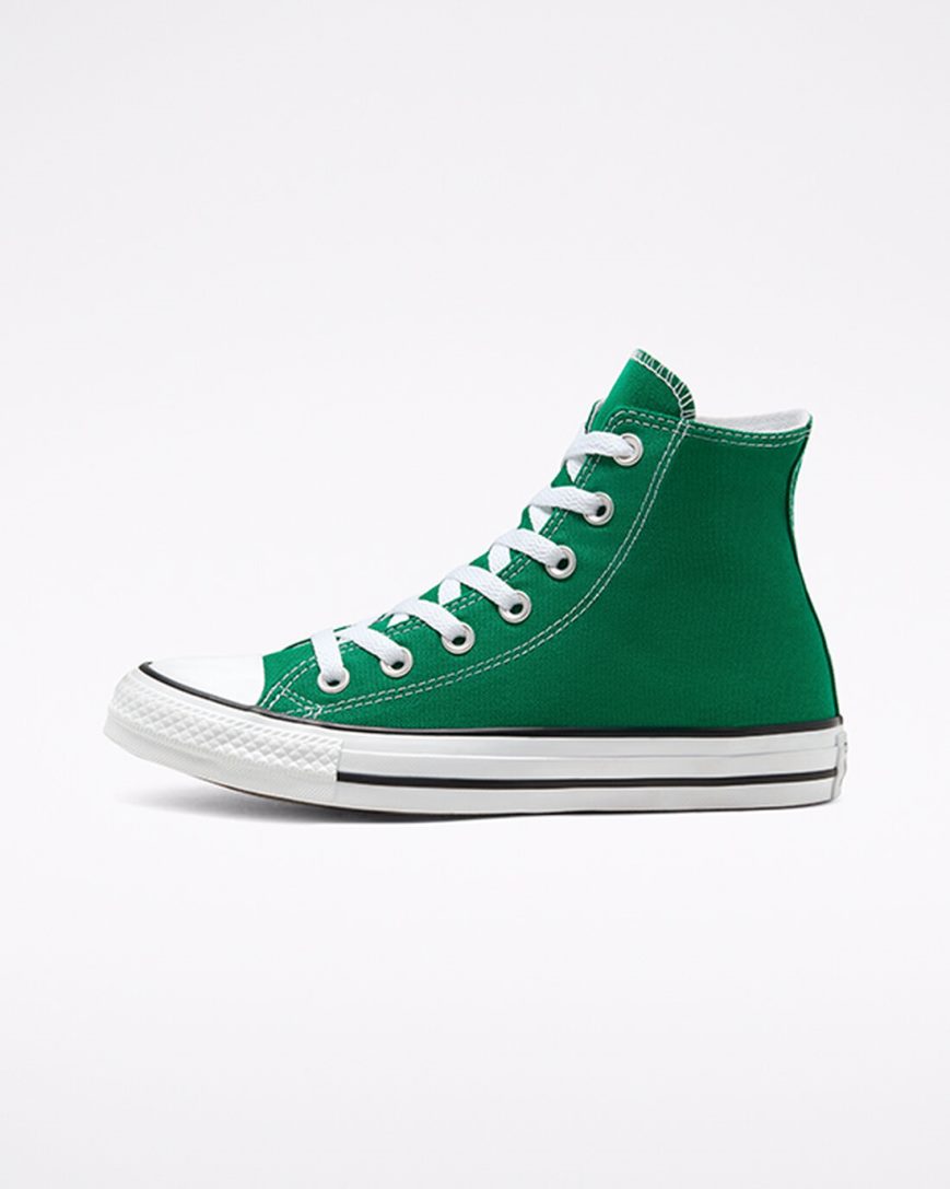 Green / White Converse Chuck Taylor All Star Classic Women's High Top Shoes | JT931I587