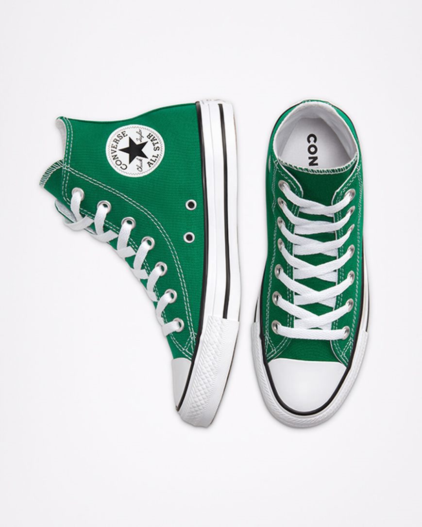 Green / White Converse Chuck Taylor All Star Classic Women's High Top Shoes | JT931I587