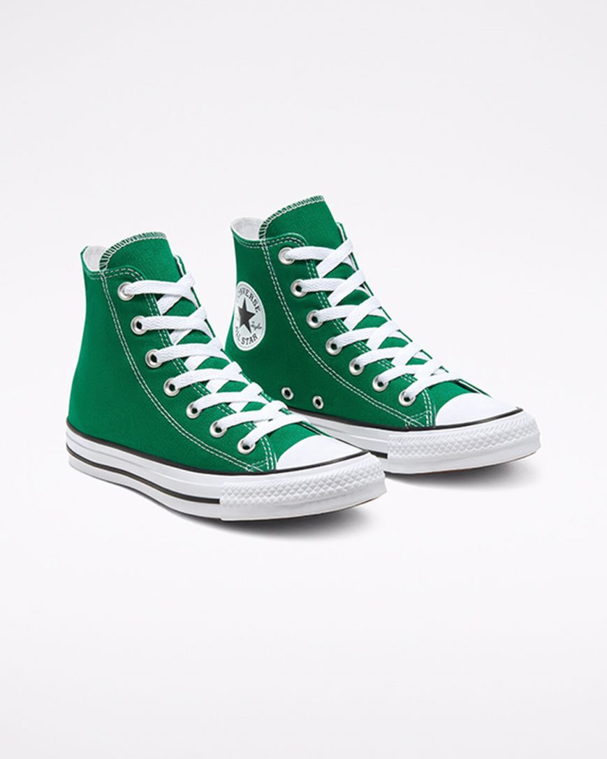 Green / White Converse Chuck Taylor All Star Classic Women's High Top Shoes | JT931I587