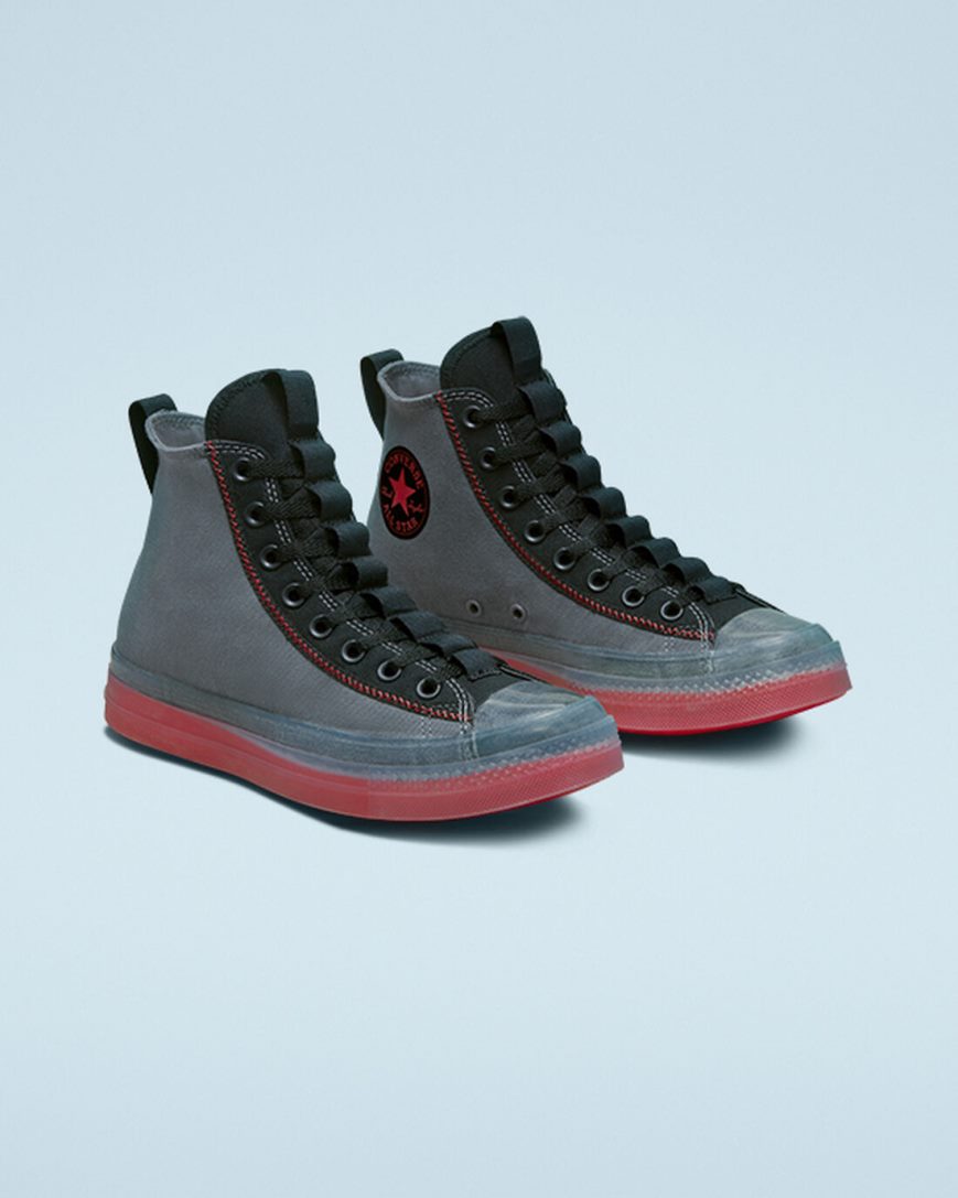 Grey / Black / Red Converse Chuck Taylor All Star CX Explore Desert Sunset Men's High Top Shoes | FM83K94LI