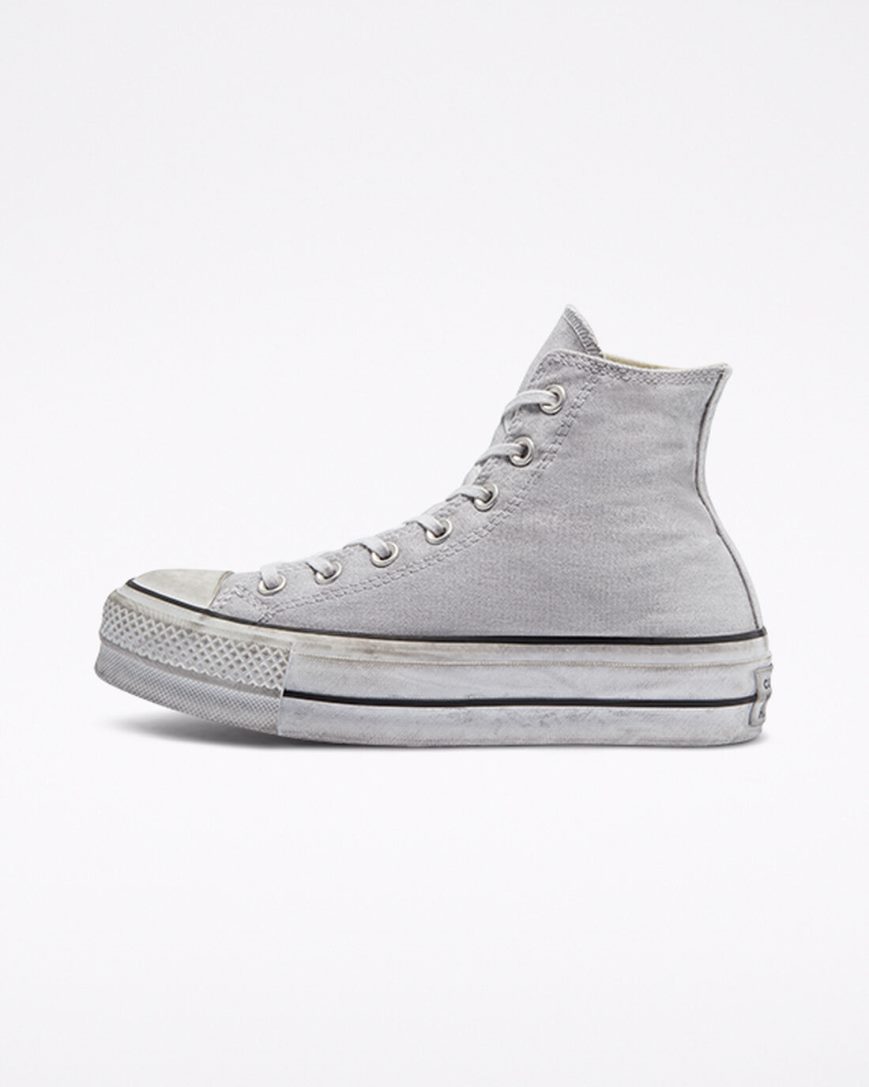 Grey Converse Chuck Taylor All Star Lift Smoked Canvas High Top Men's Platform Shoes | GQ359L8I4