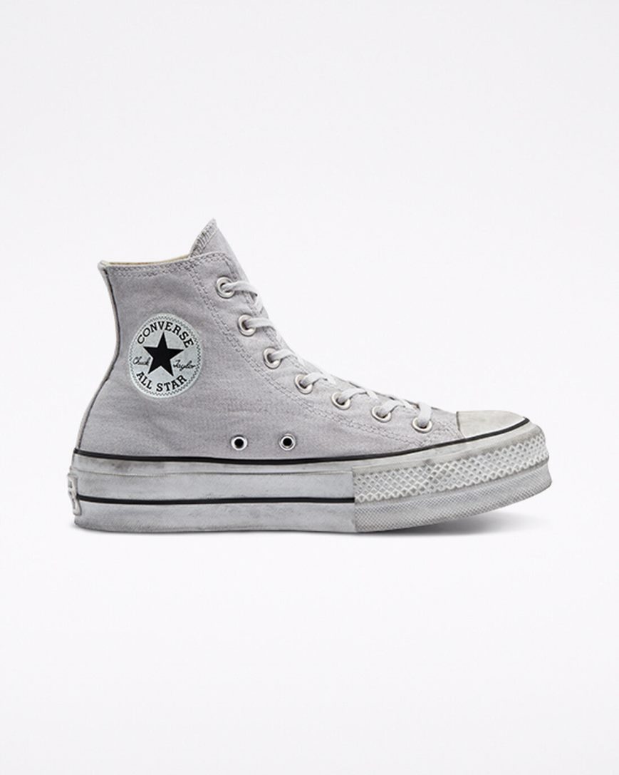 Grey Converse Chuck Taylor All Star Lift Smoked Canvas High Top Men\'s Platform Shoes | GQ359L8I4