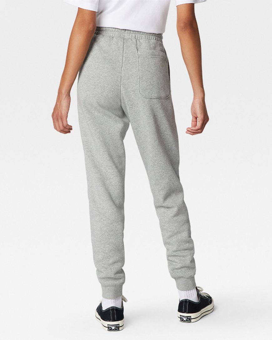 Grey Converse Go-To Embroidered Star Chevron Standard Fit Fleece Men's Sweatpants | NQ5I31K4L