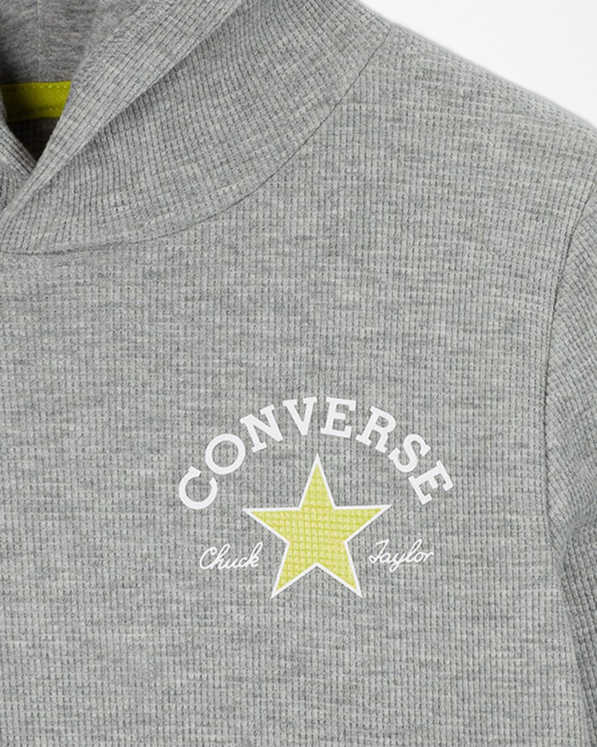 Grey Converse Long Sleeve Waffle Boys' Hoodie | MKLK18749