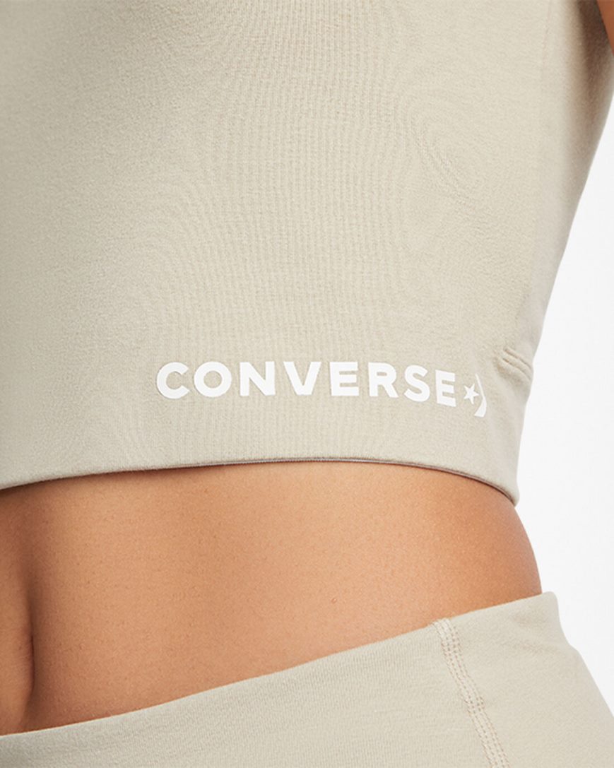 Grey Converse Wordmark Women's Sports Bra | FL347L851