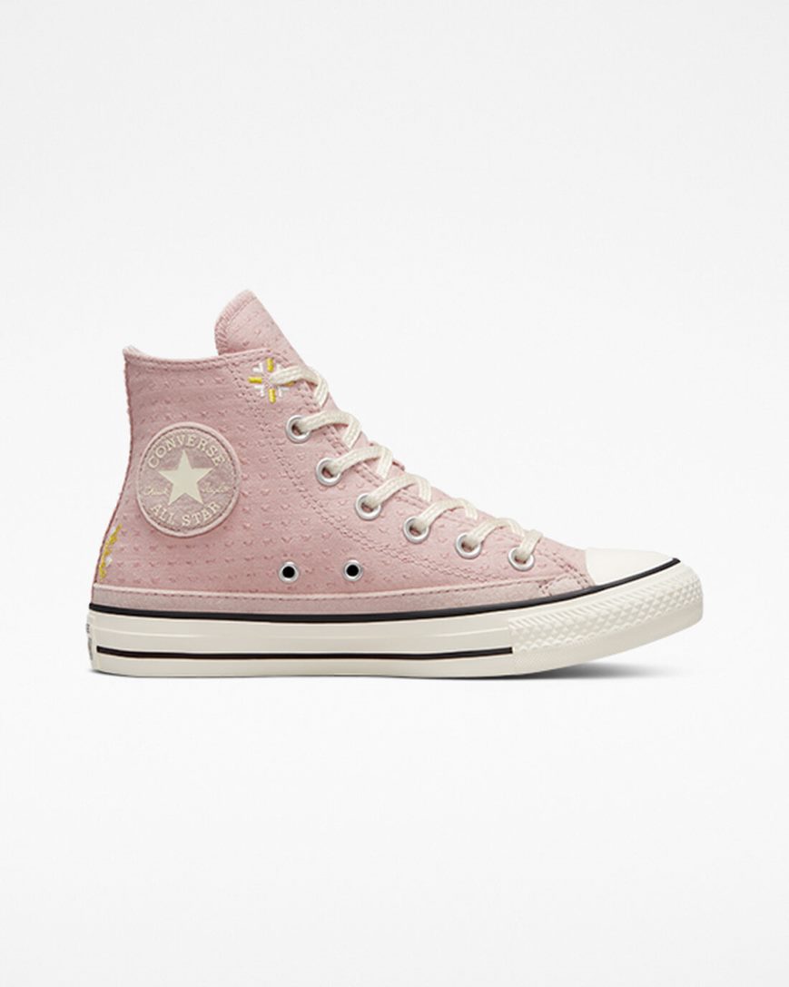 Grey / Lemon Converse Chuck Taylor All Star Autumn Embroidery Women\'s High Top Shoes | RW7L89K5I