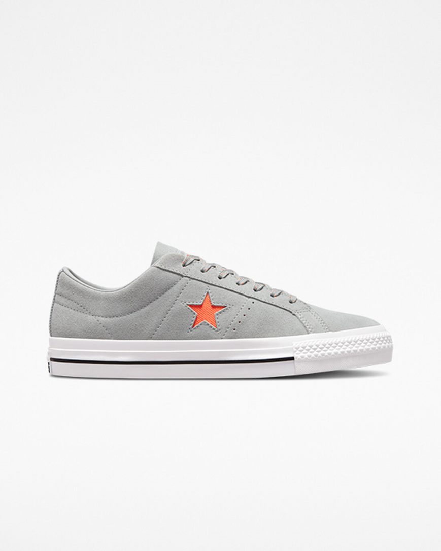 Grey / Orange / White Converse One Star Pro Men\'s Skate Shoes | LBK9851LI