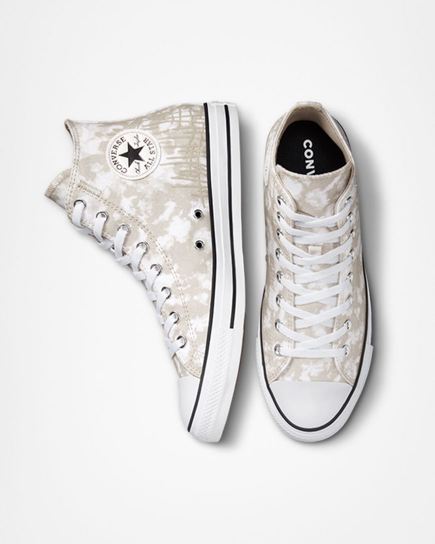 Grey / White / Black Converse Chuck Taylor All Star Dip Dye Men's High Top Shoes | EG1359K4L