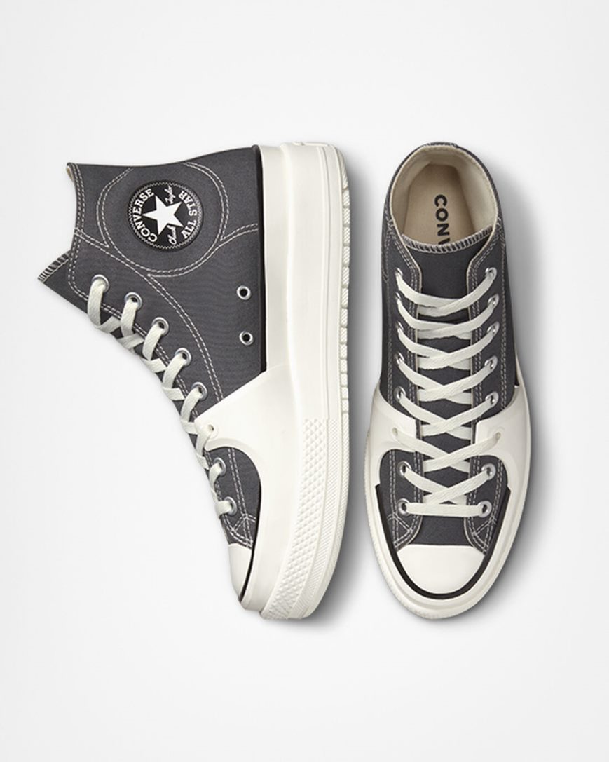 Grey / White Converse Chuck Taylor All Star Construct Men's High Top Shoes | GY1K8LI59