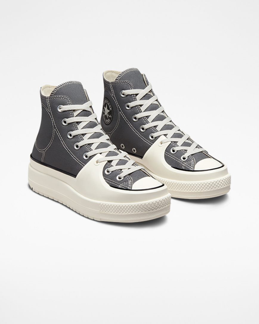 Grey / White Converse Chuck Taylor All Star Construct Men's High Top Shoes | GY1K8LI59