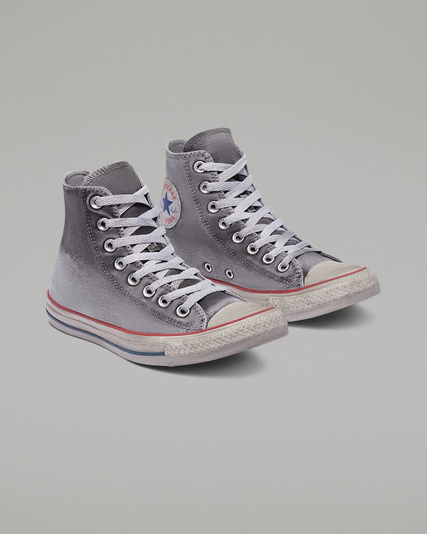 Grey / White Converse Chuck Taylor All Star Canvas Smoke Men's High Top Shoes | JVL538719