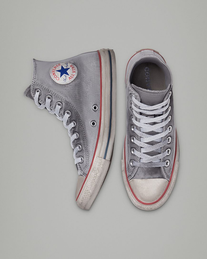 Grey / White Converse Chuck Taylor All Star Canvas Smoke Women's High Top Shoes | NBK85941I