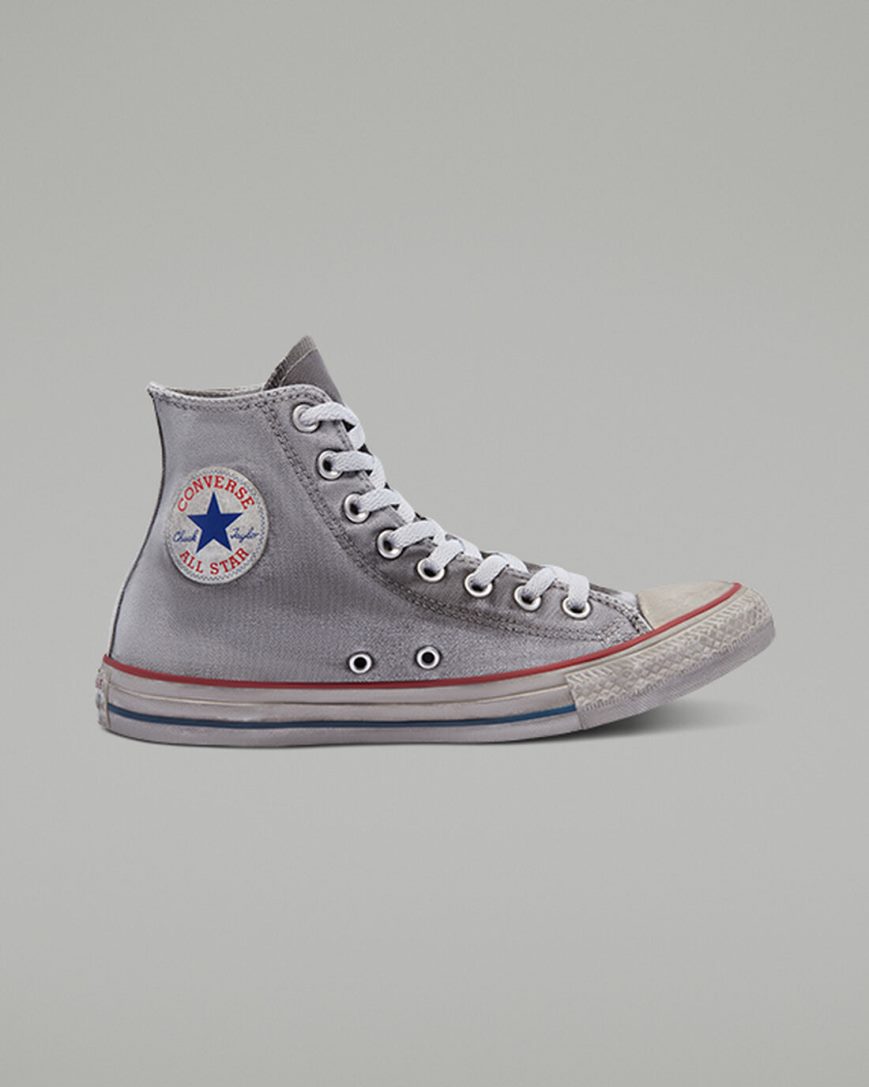 Grey / White Converse Chuck Taylor All Star Canvas Smoke Women\'s High Top Shoes | NBK85941I