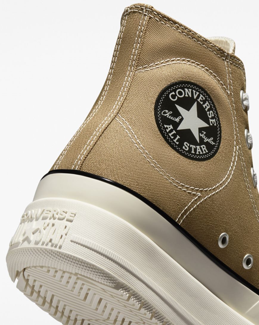 Khaki / Black Converse Chuck Taylor All Star Construct Women's High Top Shoes | XZ84159IL