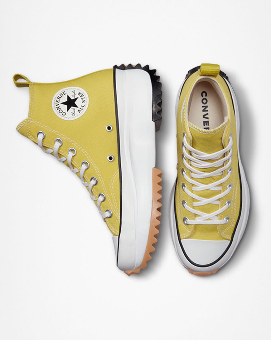 Lemon / Black / White Converse Run Star Hike High Top Women's Platform Shoes | AK3175L98