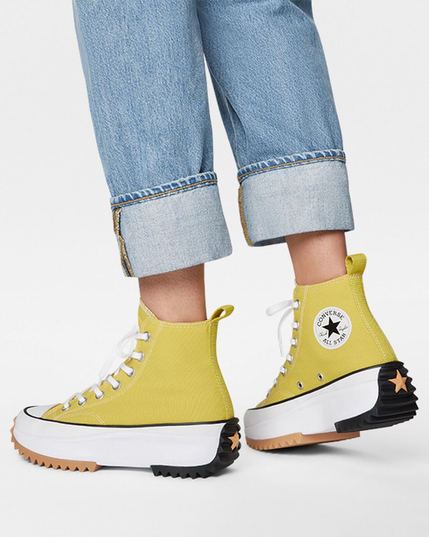 Lemon / Black / White Converse Run Star Hike High Top Women's Platform Shoes | AK3175L98